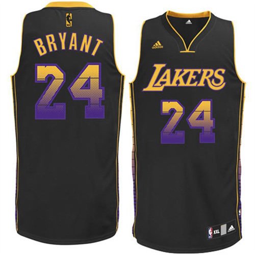 Mens Adidas Los Angeles Lakers 24 Kobe Bryant Swingman Black Vibe ...